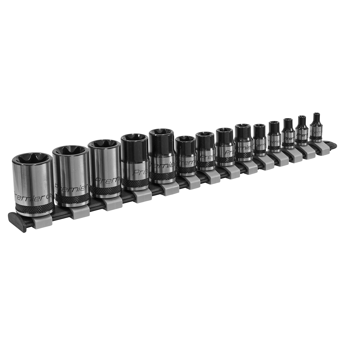 Sealey AK618B 14pc 1/4", 3/8" & 1/2"Sq Drive TRX-Star* Socket Set - E4-E24 - Black Series
