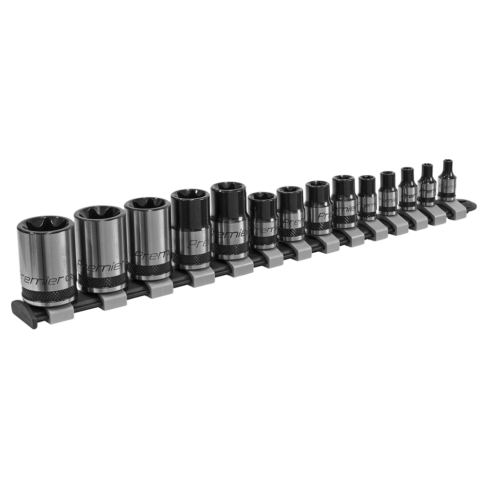 Sealey AK618B 14pc 1/4", 3/8" & 1/2"Sq Drive TRX-Star* Socket Set - E4-E24 - Black Series