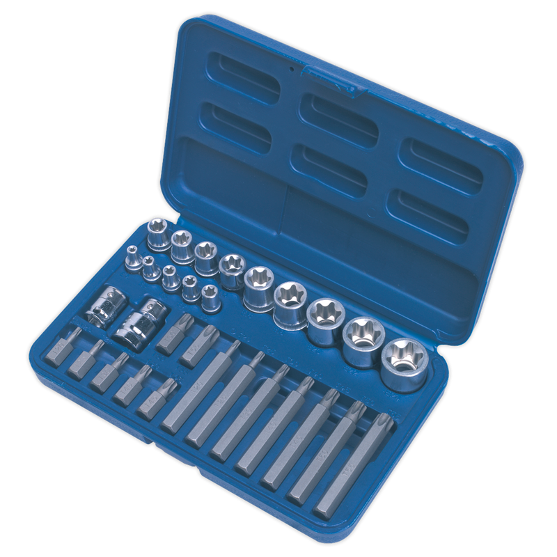 Sealey AK619 30pc 1/4", 3/8" & 1/2"Sq Drive TRX-Star* Socket & Bit Set