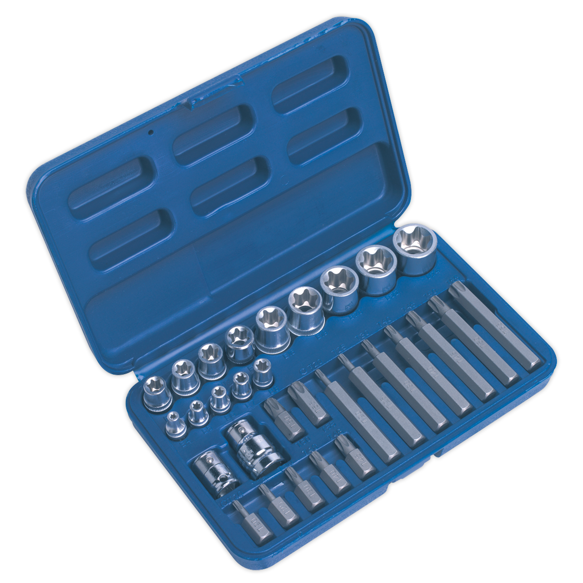 Sealey AK619 30pc 1/4", 3/8" & 1/2"Sq Drive TRX-Star* Socket & Bit Set