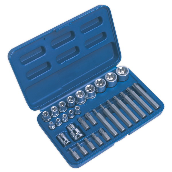 Sealey AK619 30pc 1/4", 3/8" & 1/2"Sq Drive TRX-Star* Socket & Bit Set