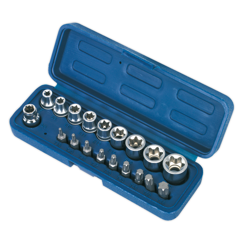 Sealey AK6191 19pc 3/8"Sq Drive TRX-Star* Socket & Bit Set