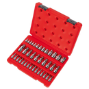 Sealey AK6197 38pc 1/4", 3/8" & 1/2"Sq Drive TRX-Star* Socket & Security Socket Bit Set