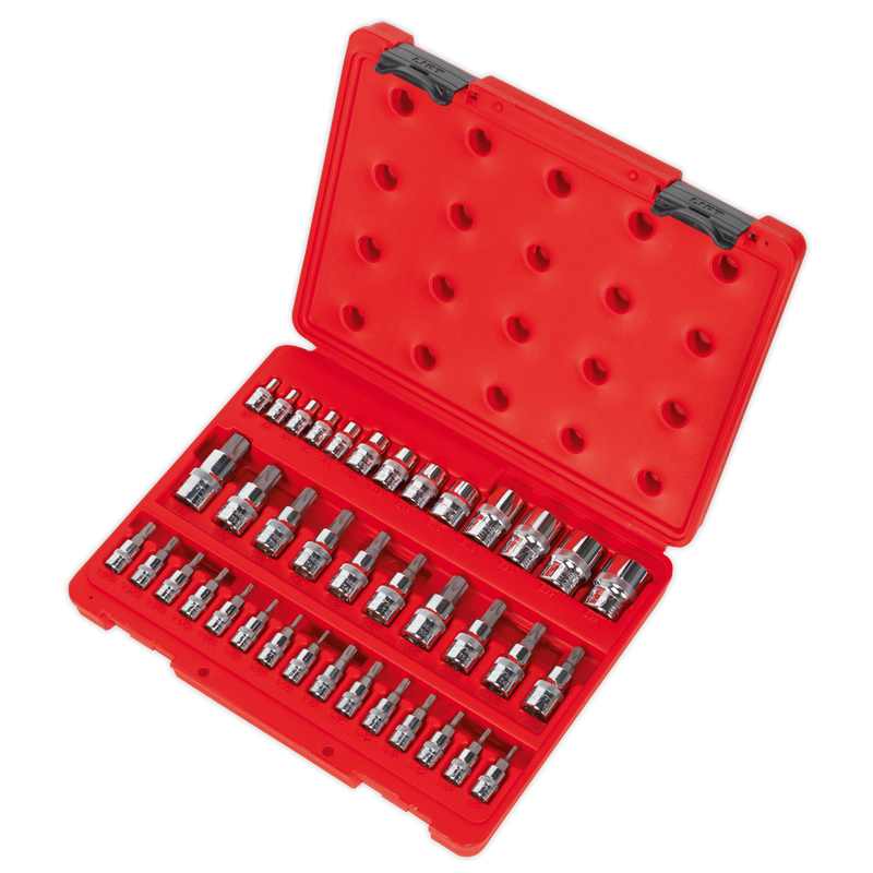 Sealey AK6197 38pc 1/4", 3/8" & 1/2"Sq Drive TRX-Star* Socket & Security Socket Bit Set