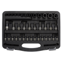 Sealey AK6197B 38pc 1/4", 3/8" & 1/2"Sq Drive TRX-Star* Socket & Security Socket Bit Set - Black Series