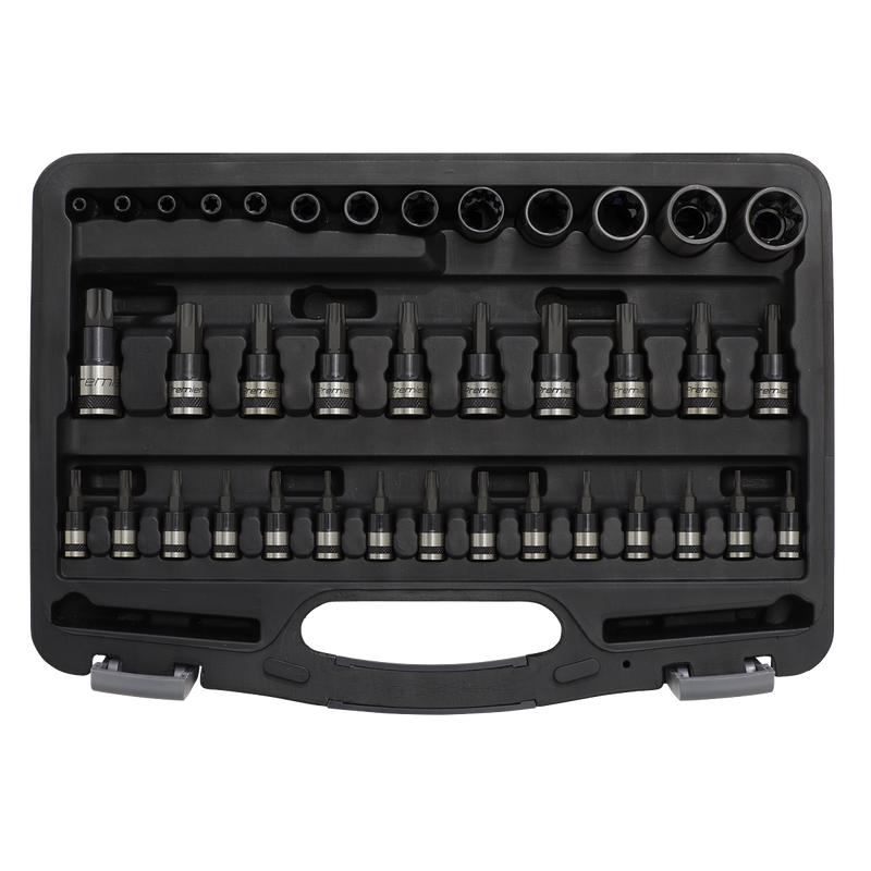 Sealey AK6197B 38pc 1/4", 3/8" & 1/2"Sq Drive TRX-Star* Socket & Security Socket Bit Set - Black Series
