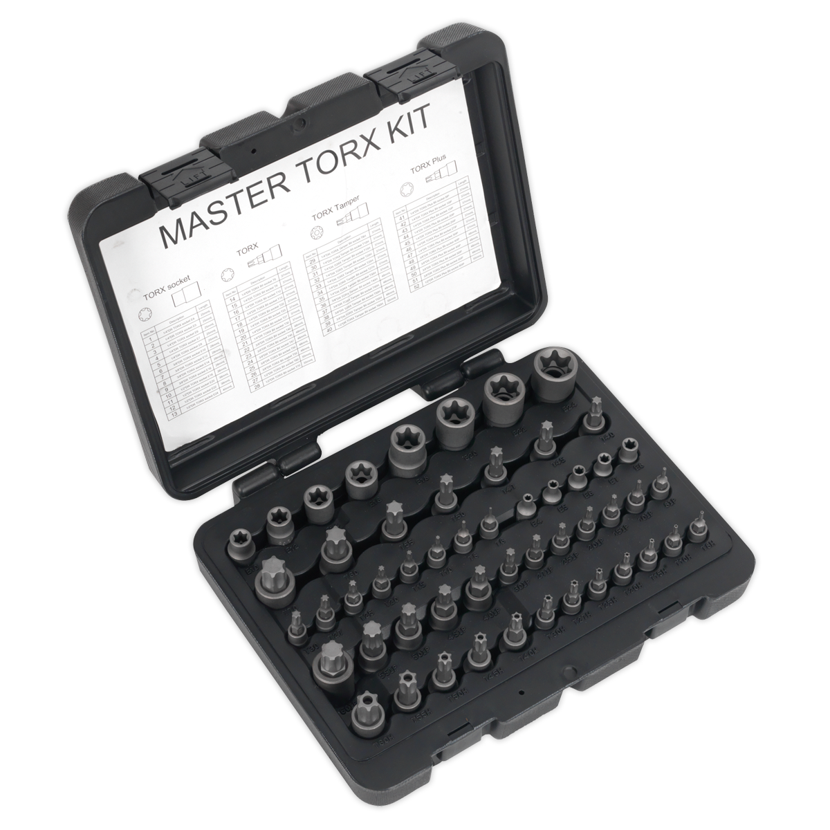 Sealey AK6199 52pc 1/4", 3/8" & 1/2"Sq Drive TRX-Star* Master Socket Set