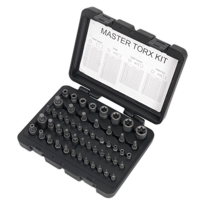 Sealey AK6199 52pc 1/4", 3/8" & 1/2"Sq Drive TRX-Star* Master Socket Set