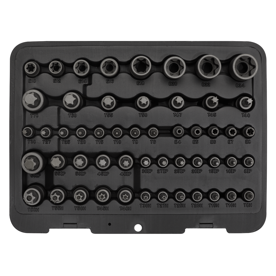 Sealey AK6199 52pc 1/4", 3/8" & 1/2"Sq Drive TRX-Star* Master Socket Set