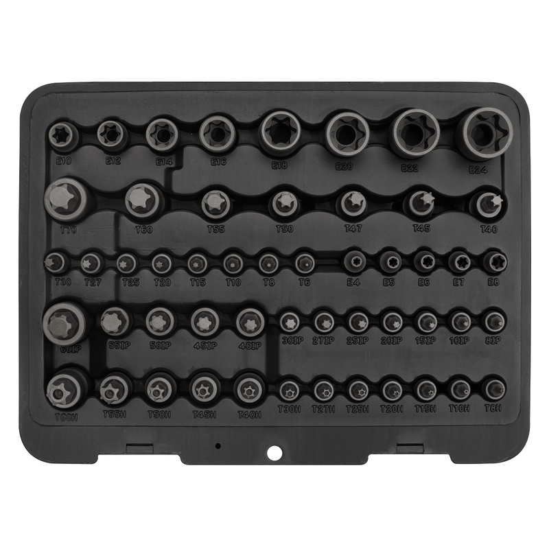 Sealey AK6199 52pc 1/4", 3/8" & 1/2"Sq Drive TRX-Star* Master Socket Set