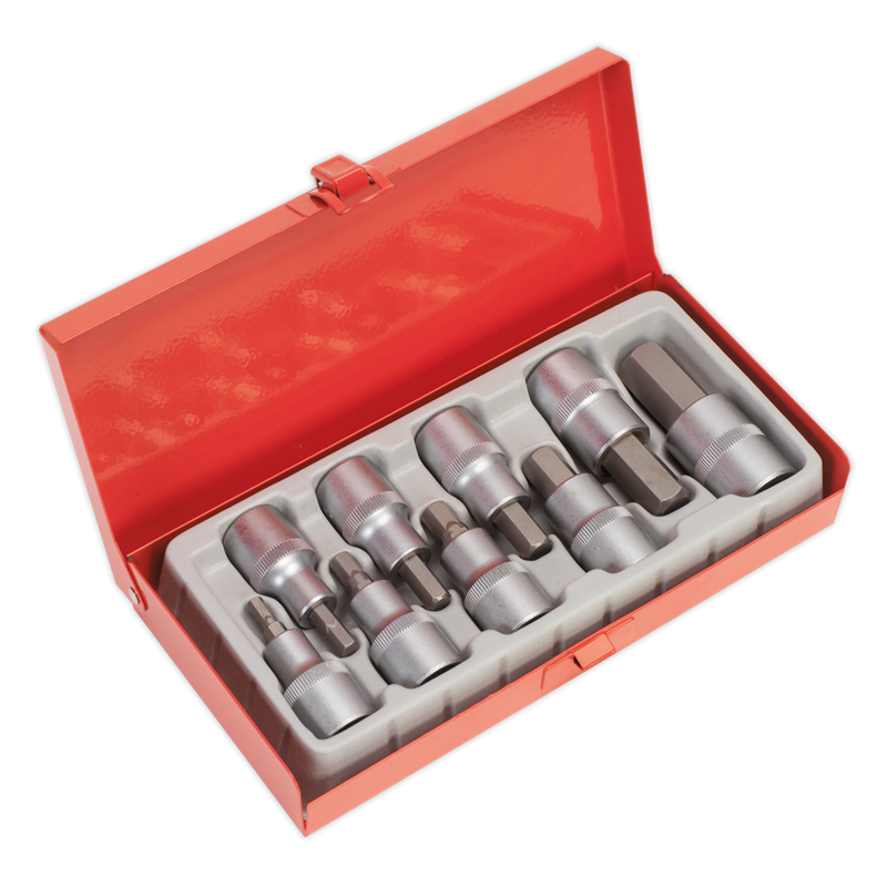 Sealey AK620 9pc 1/2"Sq Drive Hex Socket Bit Set