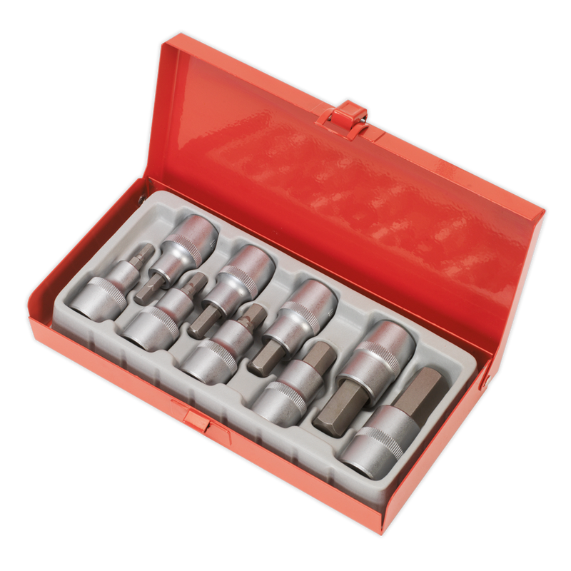 Sealey AK620 9pc 1/2"Sq Drive Hex Socket Bit Set