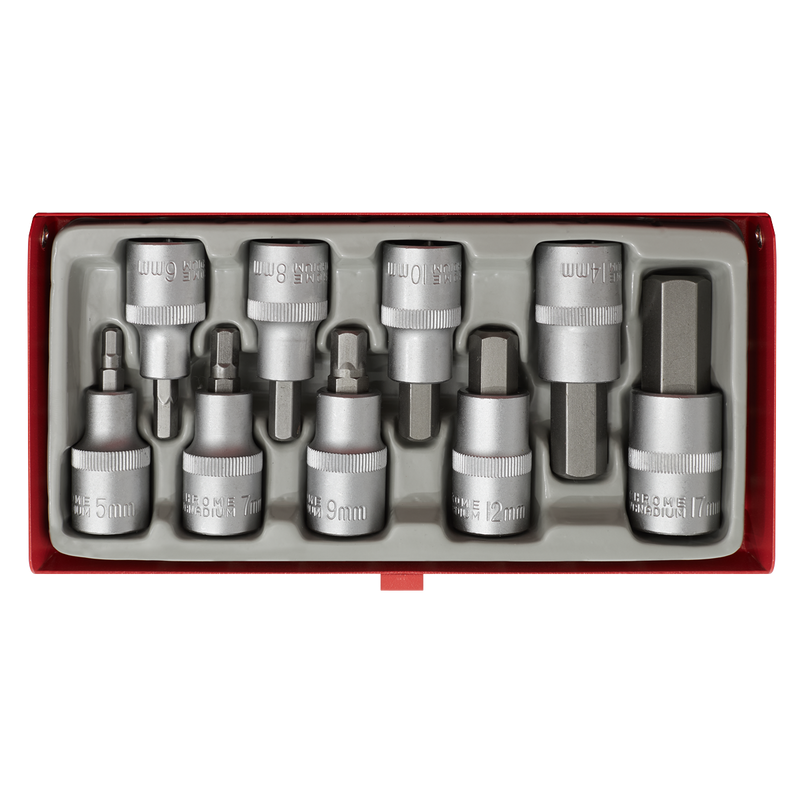Sealey AK620 9pc 1/2"Sq Drive Hex Socket Bit Set