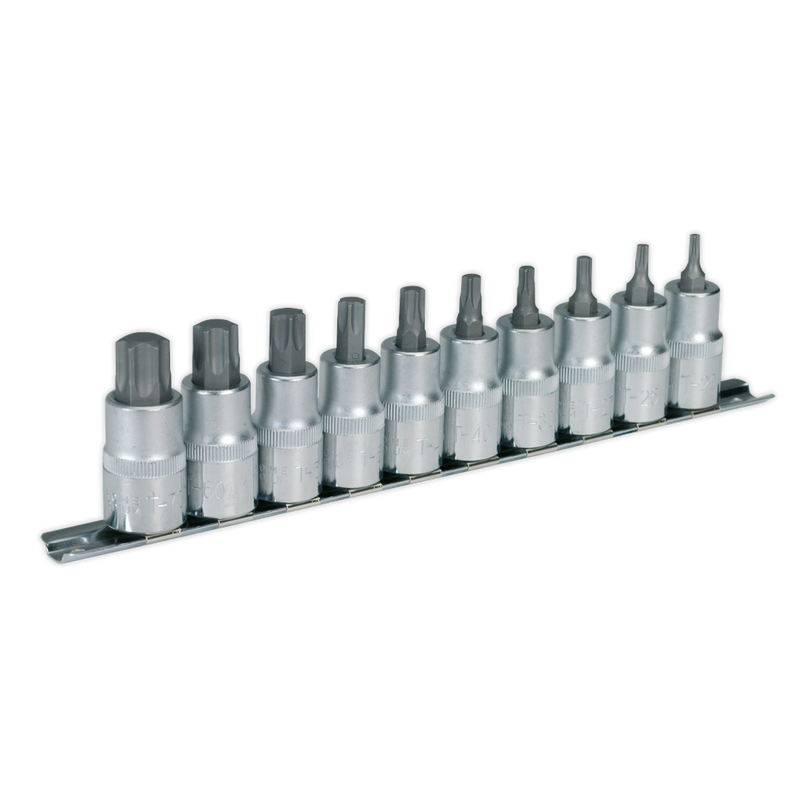 Sealey AK6208 10pc 1/2"Sq Drive TRX-Star* Socket Bit Set