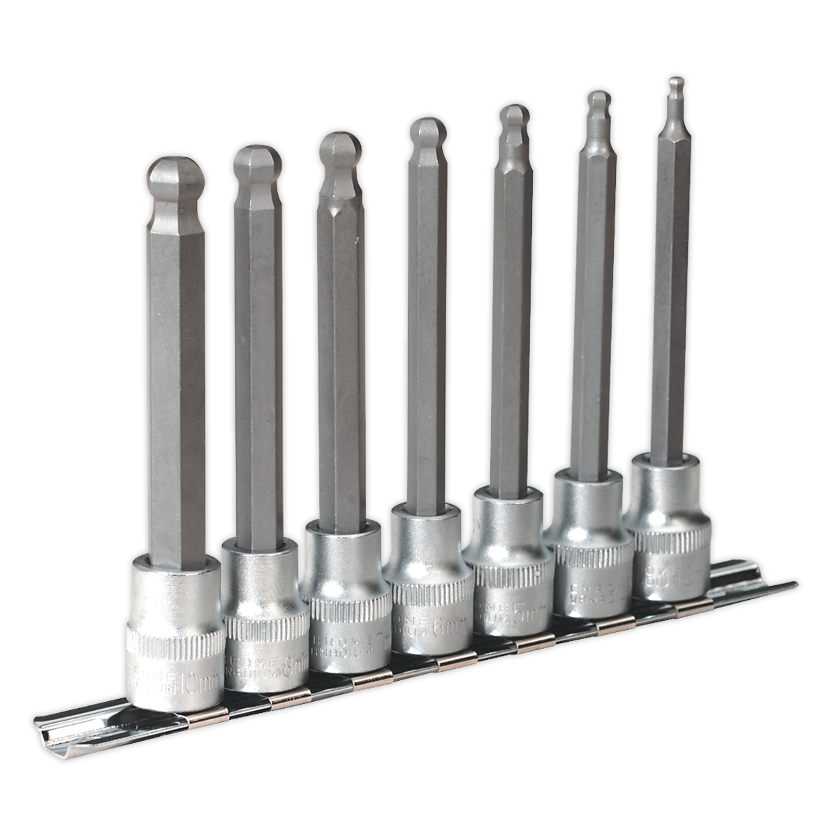 Sealey AK6212 7pc 3/8"Sq Drive Ball-End Hex Socket Bit Set