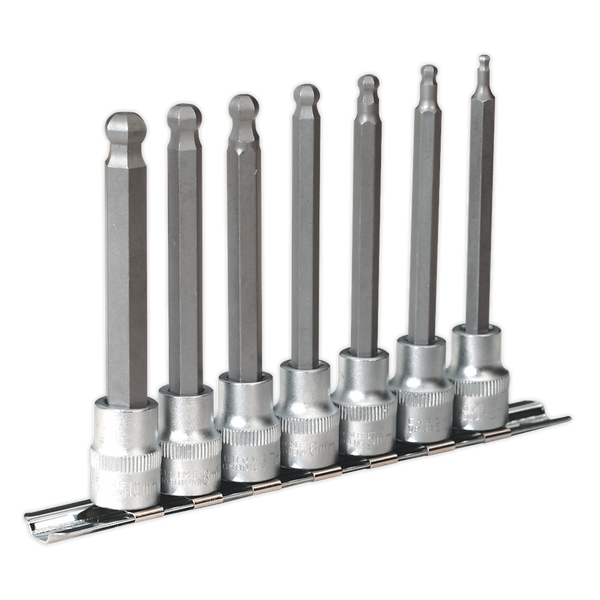 Sealey AK6212 7pc 3/8"Sq Drive Ball-End Hex Socket Bit Set