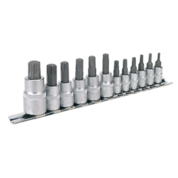 Sealey AK6213 12pc 1/4", 3/8" & 1/2"Sq Drive TRX-Star* Socket Bit Set