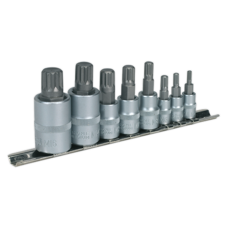 Sealey AK6214 8pc 1/4", 3/8" & 1/2"Sq Drive Spline Socket Bit Set
