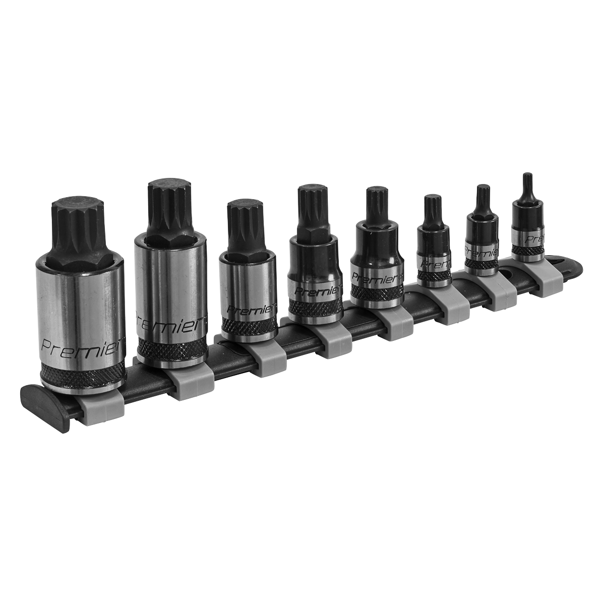 Sealey AK6214B 8pc 1/4", 3/8" & 1/2"Sq Drive Spline Socket Bit Set - Black Series
