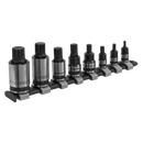 Sealey AK6214B 8pc 1/4", 3/8" & 1/2"Sq Drive Spline Socket Bit Set - Black Series