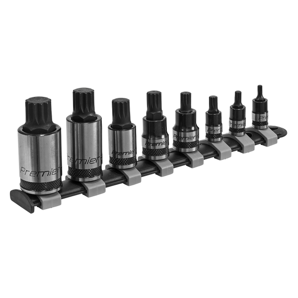 Sealey AK6214B 8pc 1/4", 3/8" & 1/2"Sq Drive Spline Socket Bit Set - Black Series