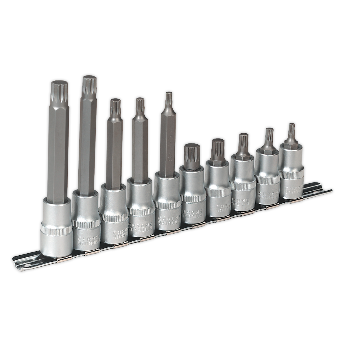 Sealey AK6215 10pc 1/2"Sq Drive Spline Socket Bit Set
