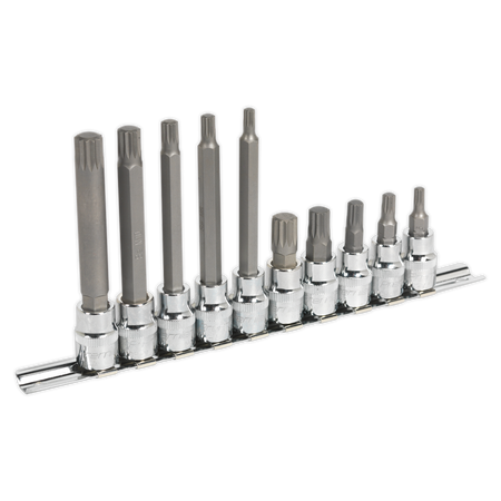 Sealey AK6216 10pc 3/8"Sq Drive Spline Socket Bit Set