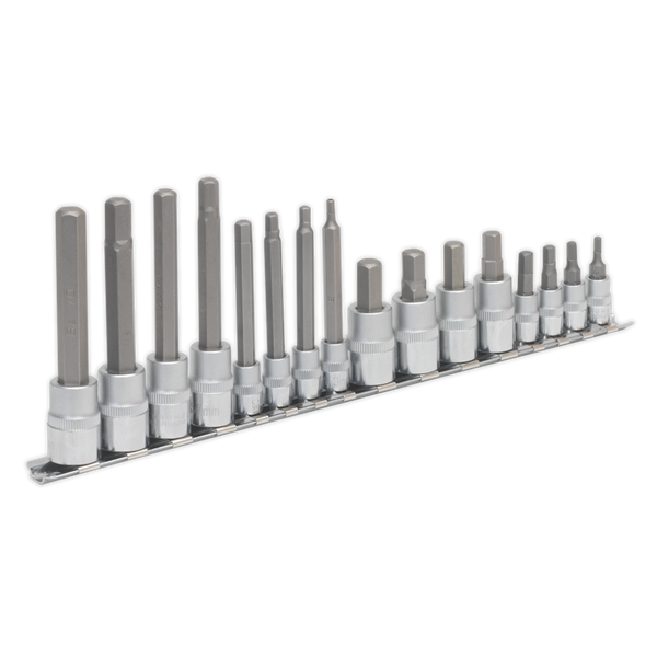 Sealey AK6219 16pc 1/4" & 3/8"Sq Drive Hex Socket Bit Set
