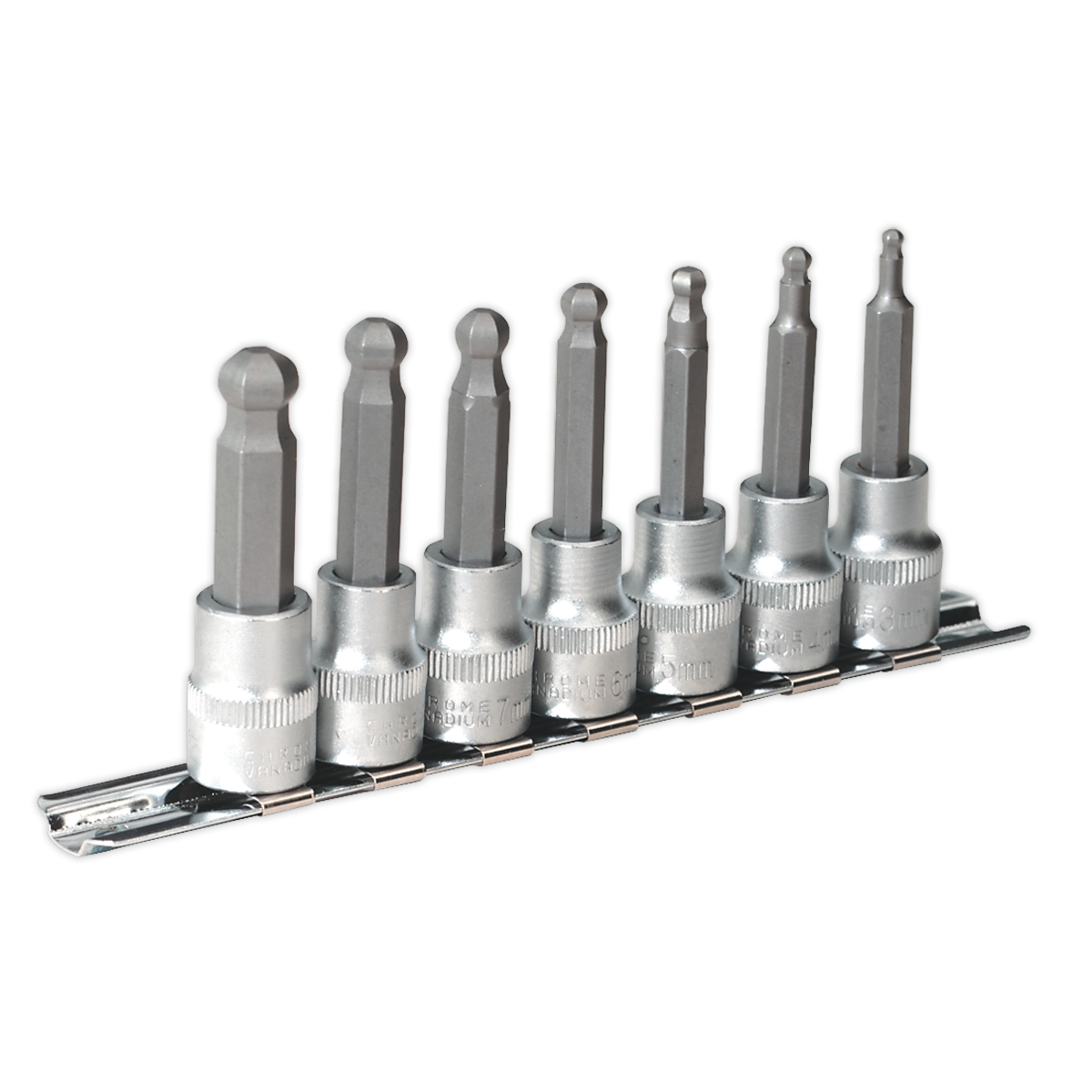 Sealey AK621 7pc 3/8"Sq Drive Ball-End Hex Socket Bit Set