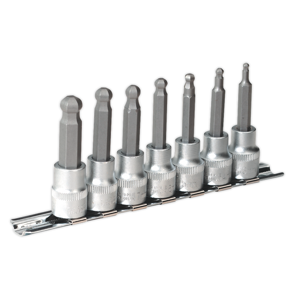 Sealey AK621 7pc 3/8"Sq Drive Ball-End Hex Socket Bit Set