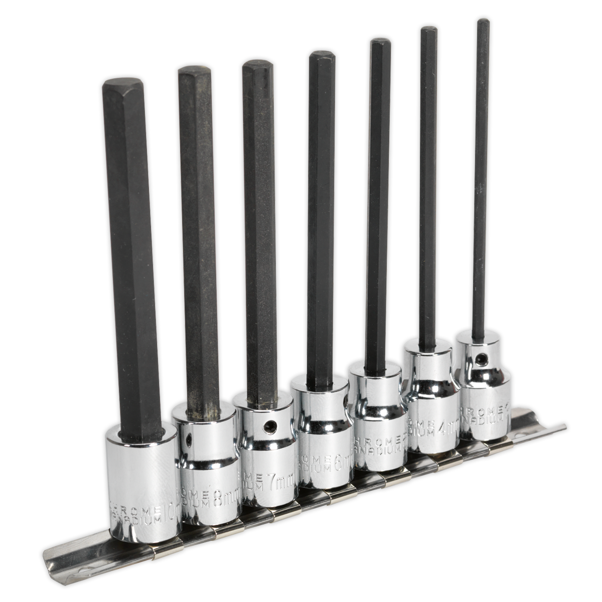 Sealey AK62254 7pc 3/8"Sq Drive 110mm Hex Socket Bit Set
