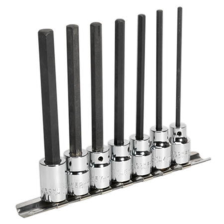 Sealey AK62254 7pc 3/8"Sq Drive 110mm Hex Socket Bit Set