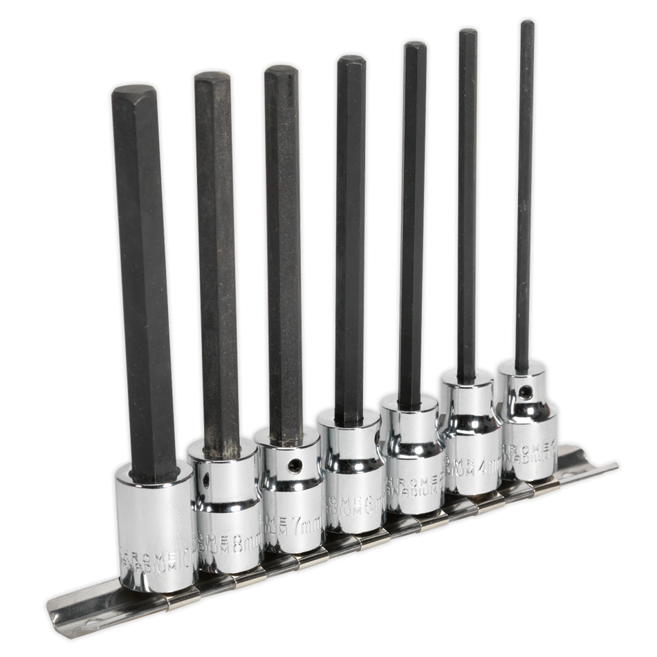 Sealey AK62254 7pc 3/8"Sq Drive 110mm Hex Socket Bit Set