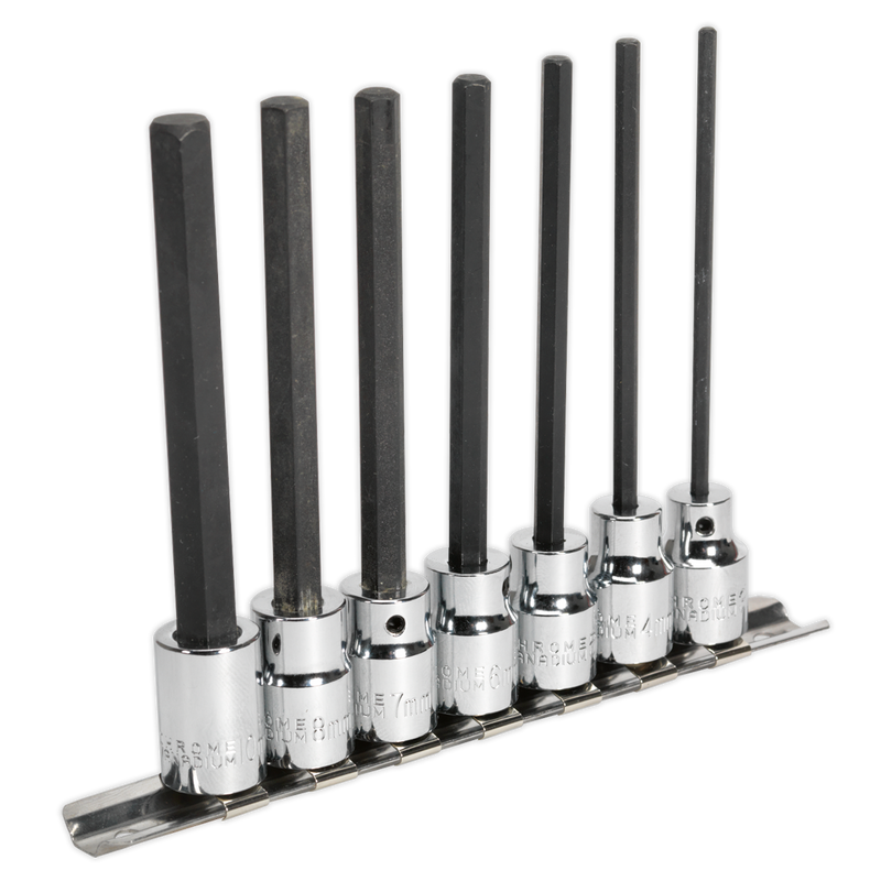 Sealey AK62254 7pc 3/8"Sq Drive 110mm Hex Socket Bit Set