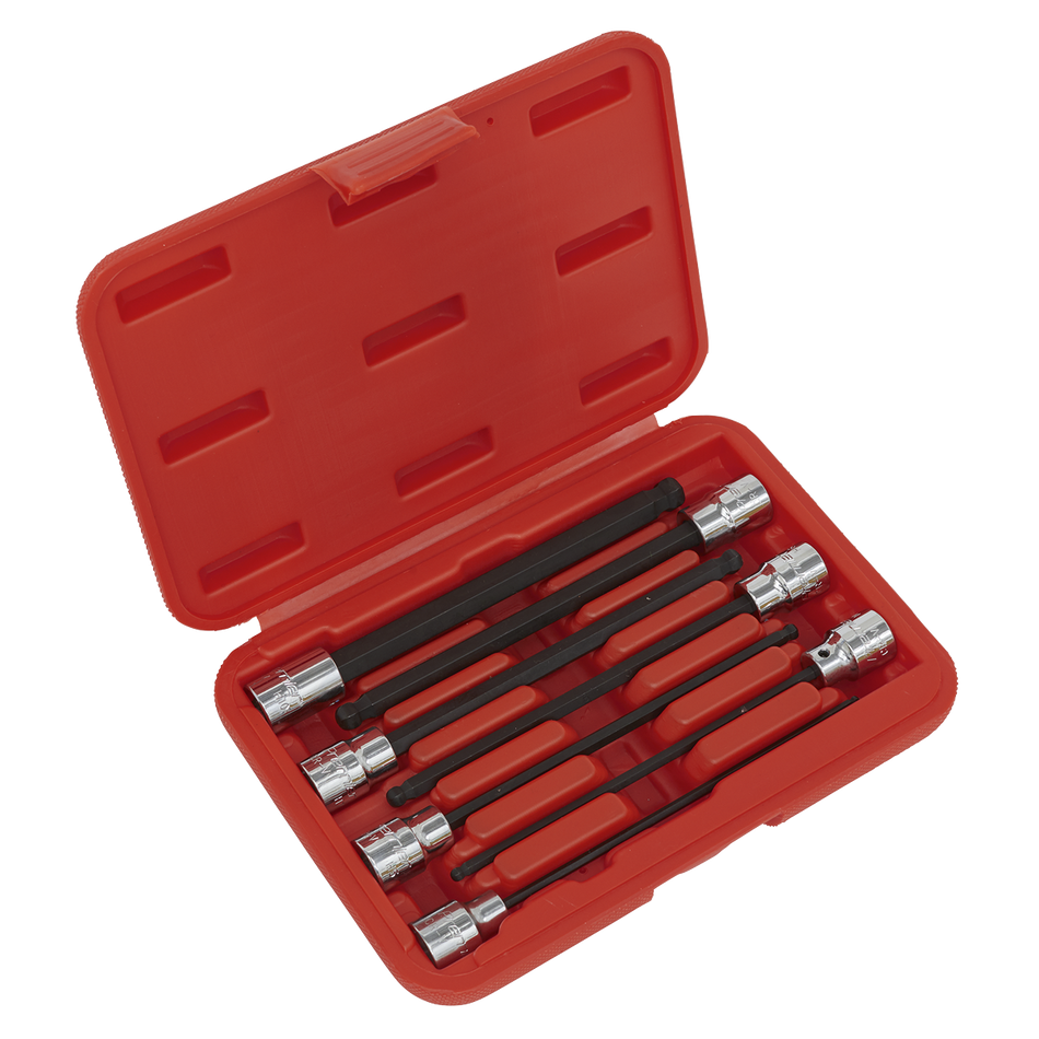 Sealey AK62257 7pc 3/8"Sq Drive Ball-End Hex Socket Bit Set