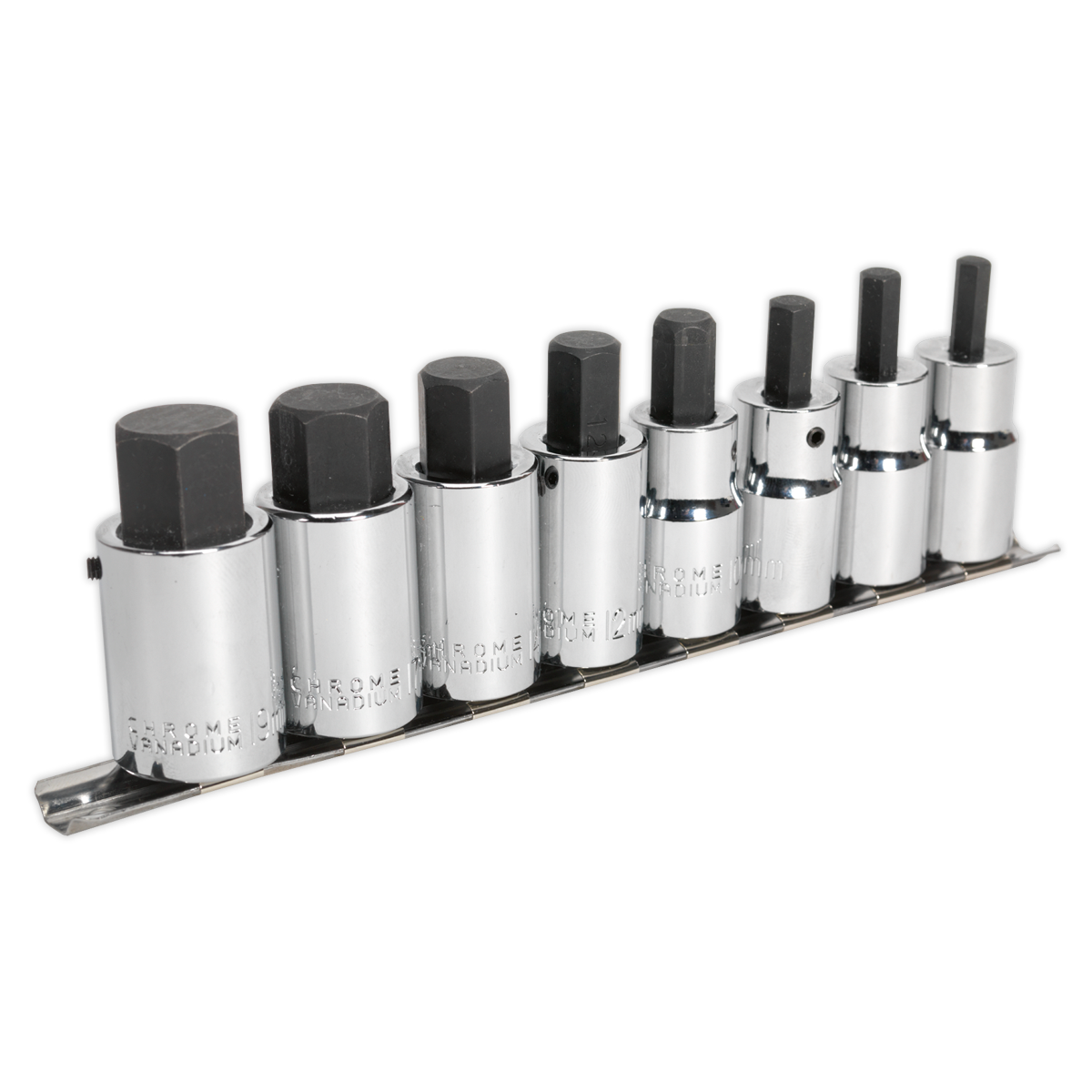 Sealey AK62258 8pc 1/2"Sq Drive Hex Socket Bit Set