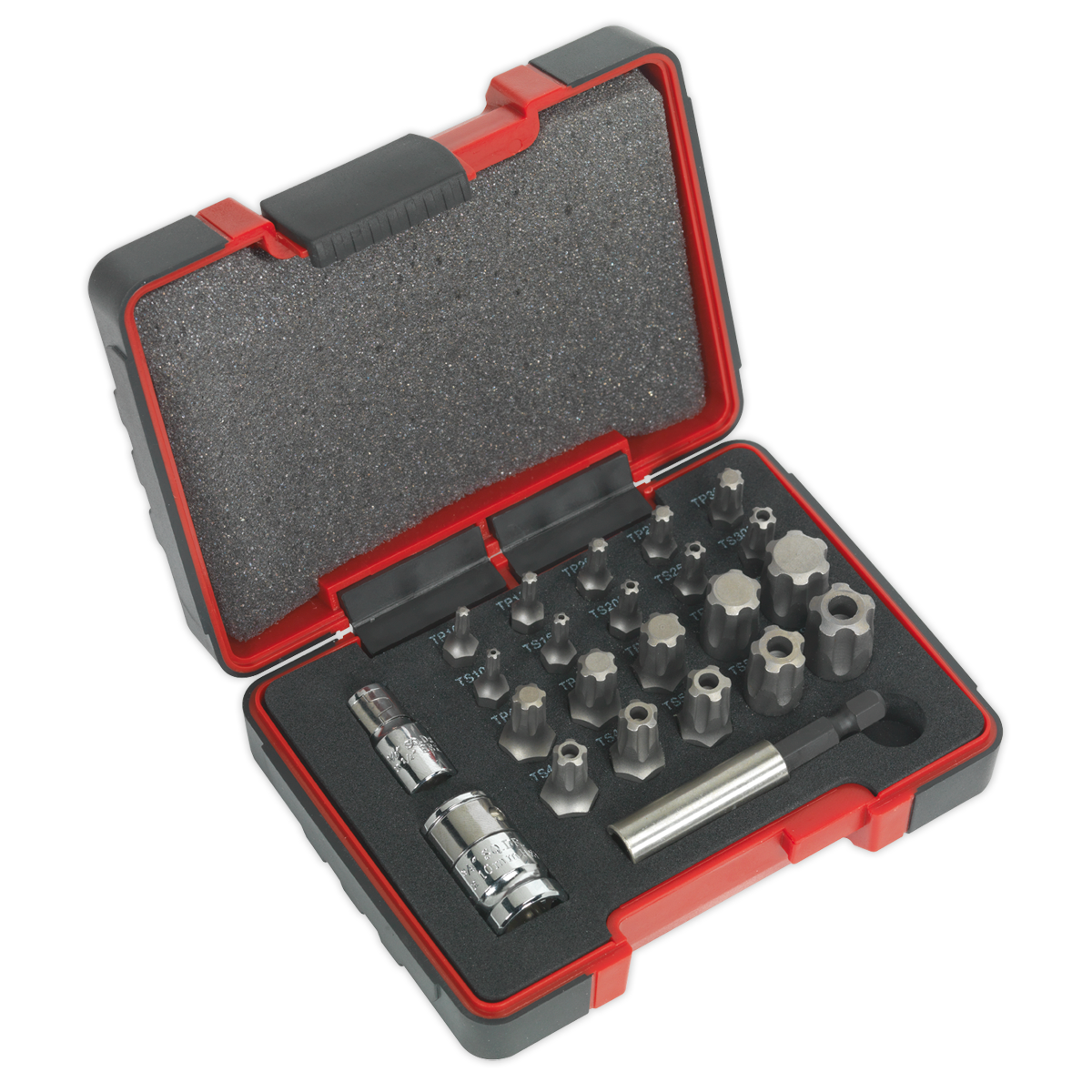 Sealey AK6226 23pc 1/4" & 3/8"Sq Drive TRX-P* & Security TRX-TS* Bit Set