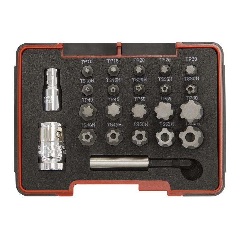 Sealey AK6226 23pc 1/4" & 3/8"Sq Drive TRX-P* & Security TRX-TS* Bit Set