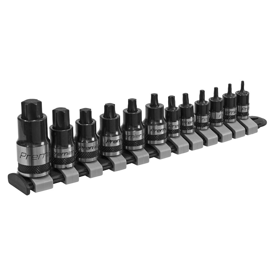 Sealey AK6228B 12pc 1/4", 3/8" & 1/2"Sq Drive Stubby TRX-Star* Socket Bit Set
