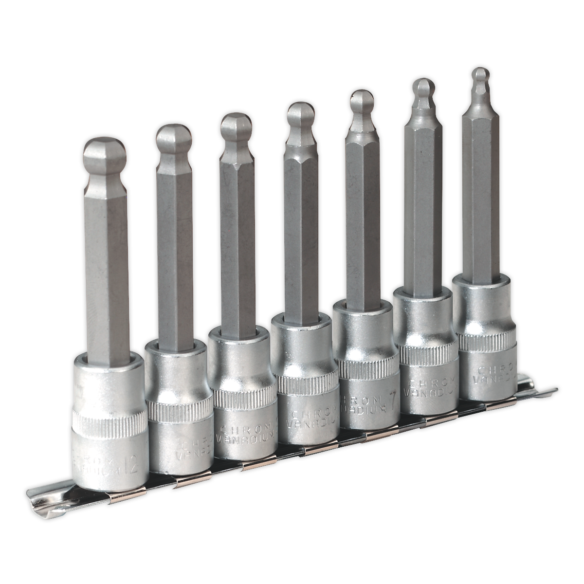 Sealey AK622 7pc 1/2"Sq Drive Ball-End Hex Socket Bit Set