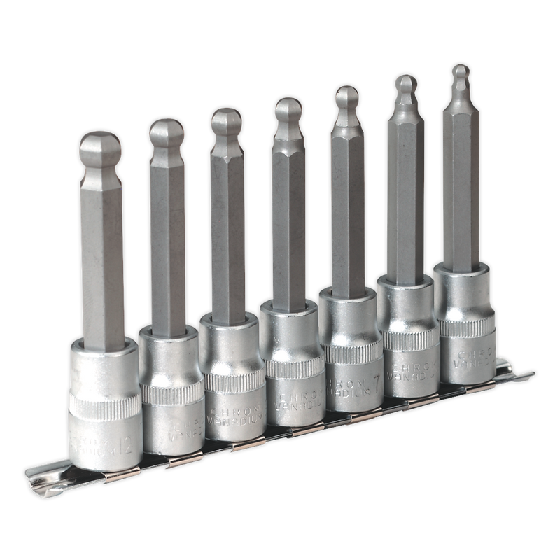 Sealey AK622 7pc 1/2"Sq Drive Ball-End Hex Socket Bit Set