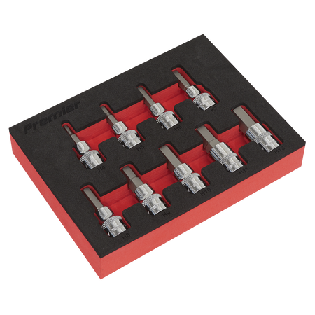 Sealey AK6240 9pc 3/8"Sq Drive Hex Socket Bit Set - Metric