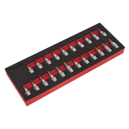 Sealey AK6243 22pc 3/8"Sq Drive TRX-Star*/Hex/Spline Socket Bit Set