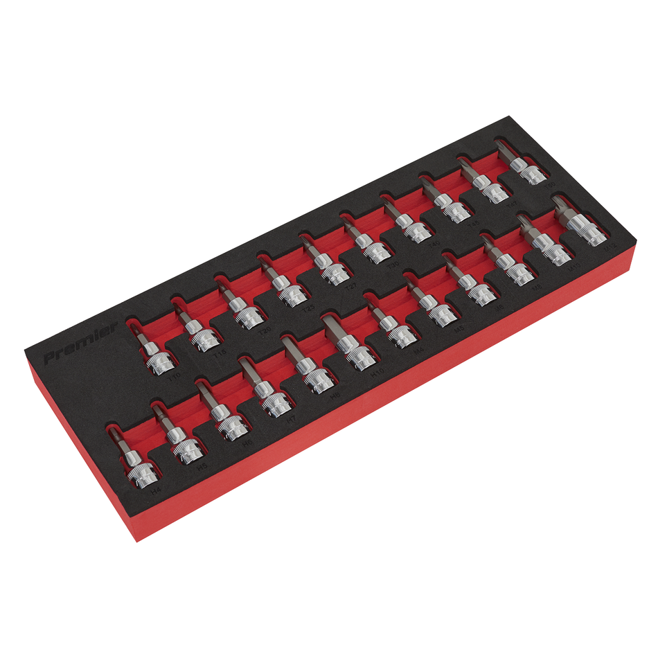 Sealey AK6243 22pc 3/8"Sq Drive TRX-Star*/Hex/Spline Socket Bit Set