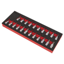 Sealey AK6243 22pc 3/8"Sq Drive TRX-Star*/Hex/Spline Socket Bit Set