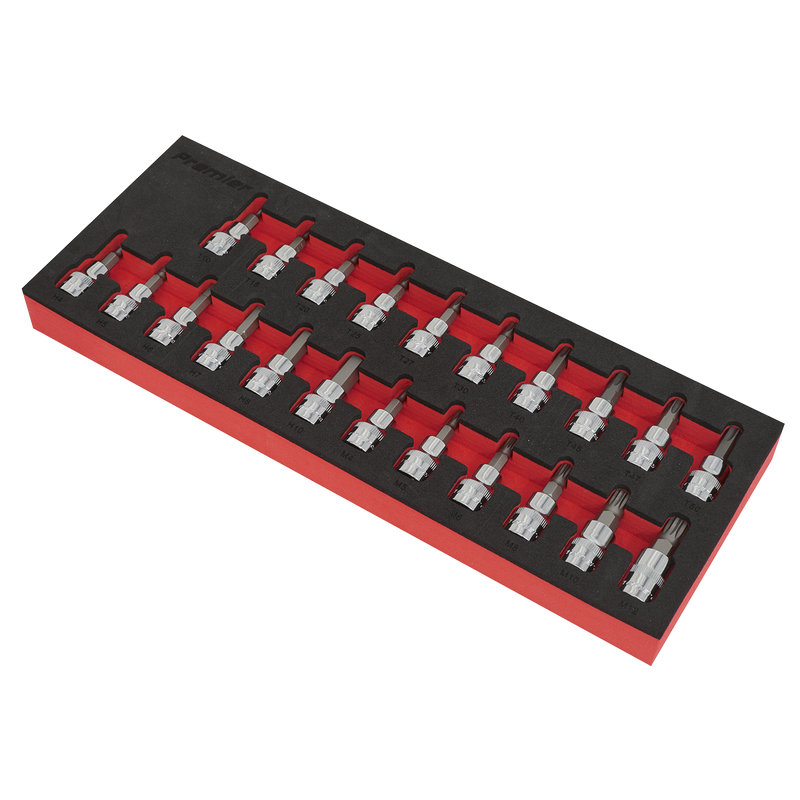 Sealey AK6243 22pc 3/8"Sq Drive TRX-Star*/Hex/Spline Socket Bit Set