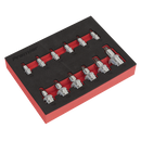 Sealey AK6245 12pc 1/4", 3/8" & 1/2"Sq Drive TRX-Star* Socket Bit Set - Stubby