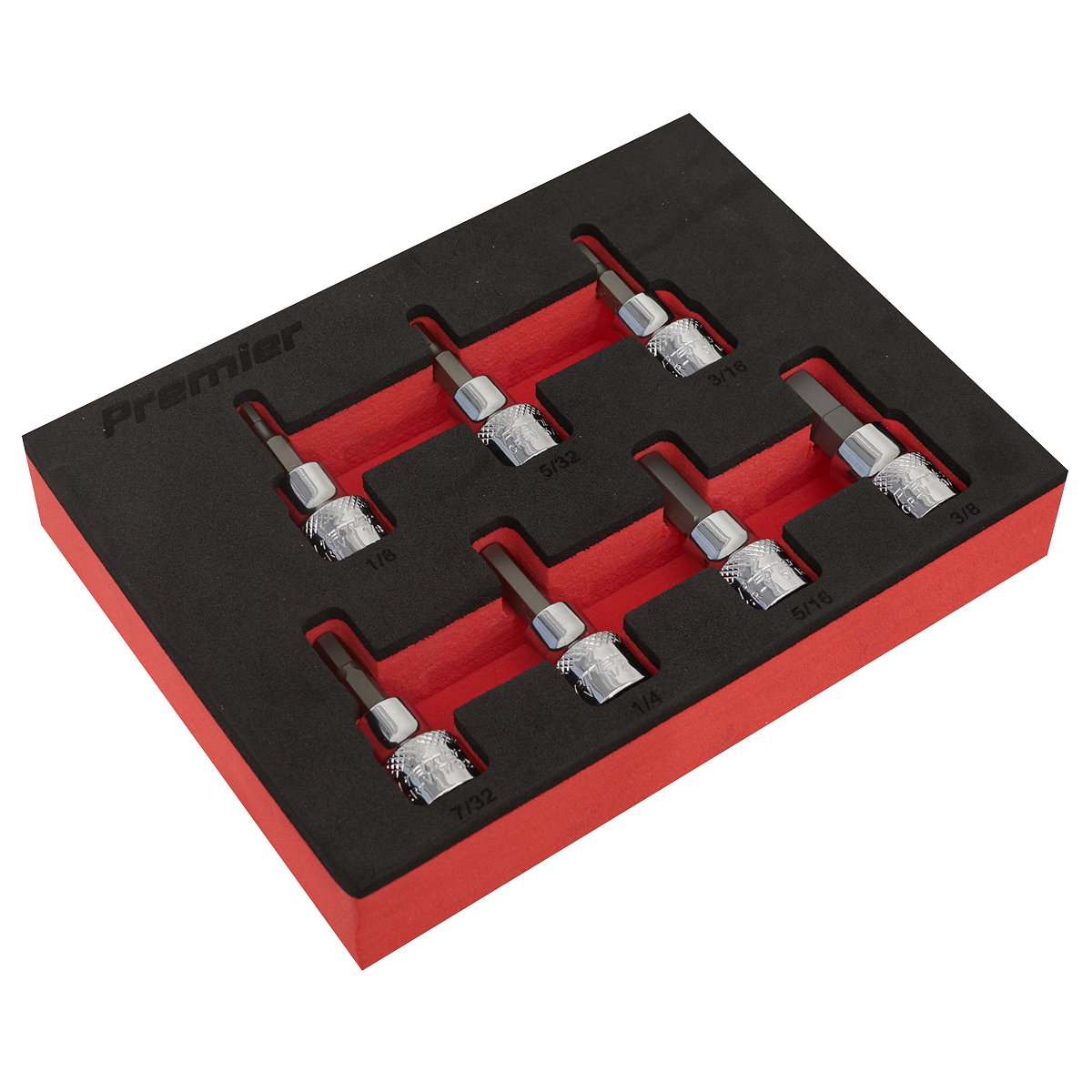 Sealey AK6246 7pc 3/8"Sq Drive Hex Socket Bit Set - Imperial