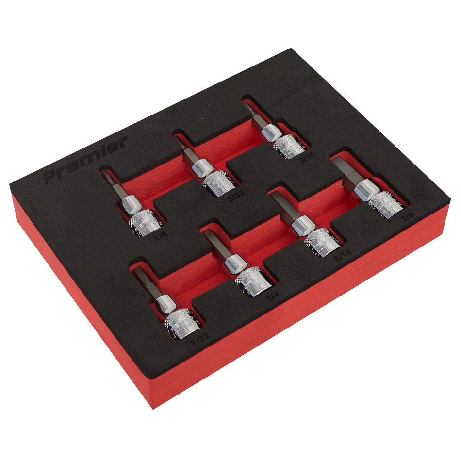 Sealey AK6246 7pc 3/8"Sq Drive Hex Socket Bit Set - Imperial