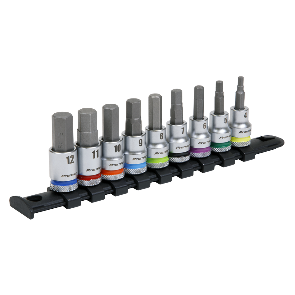 Sealey AK6250 Hex Socket Bit Set 9pc 3/8"Sq Drive  - Platinum